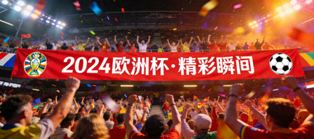 欧洲杯足球赛事精彩比赛现场横幅图片